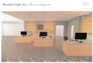 Rendering of new Circulation area at the Monroe Township Library 