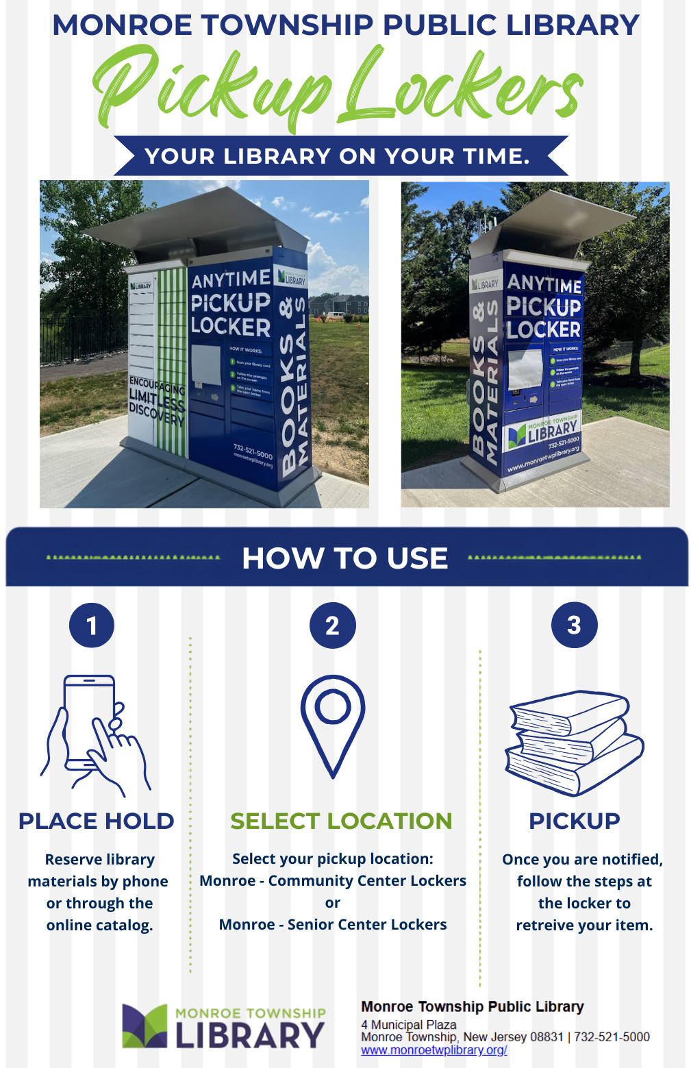 Graphic explaining how to use the lockers